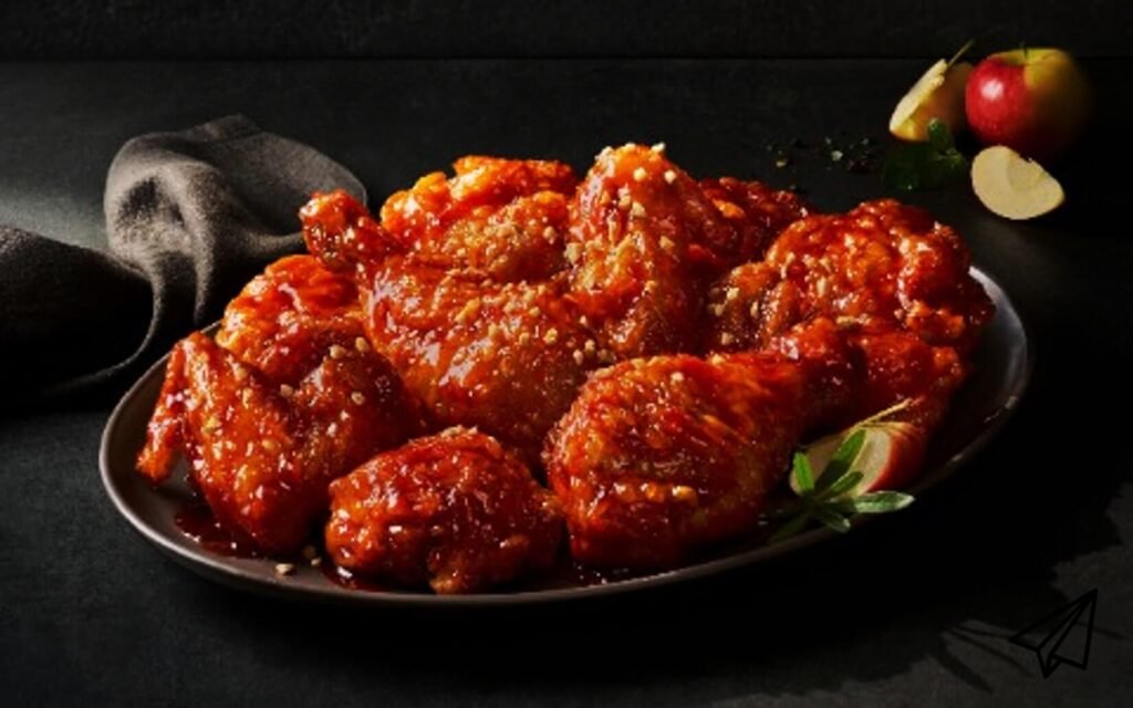 The seasoned chicken is deliciously presented on a plate.