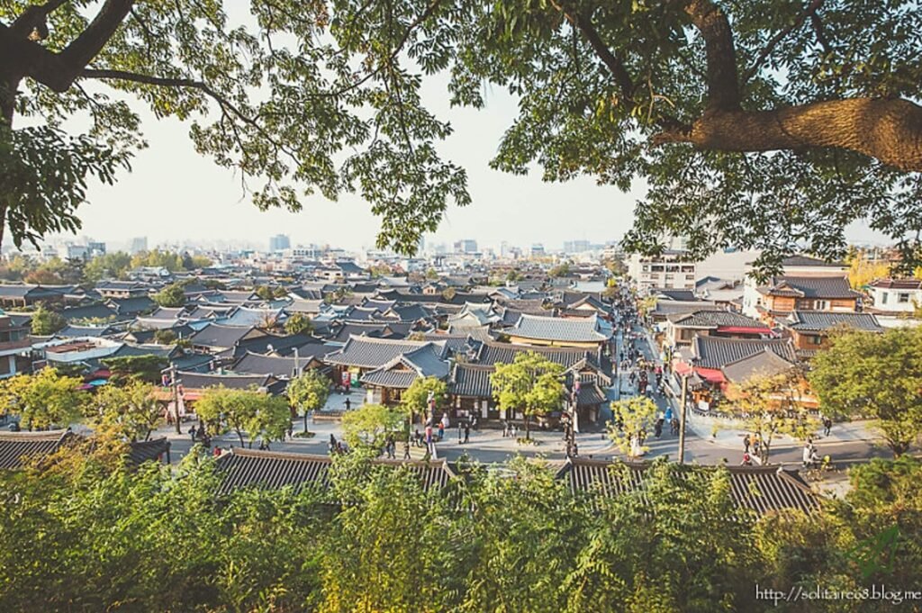 A view of the entire Hanok Village from above