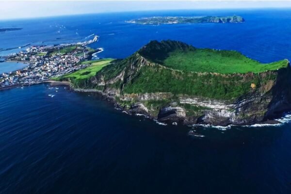 A view of the crater of Seongsan Ilchulbong from above