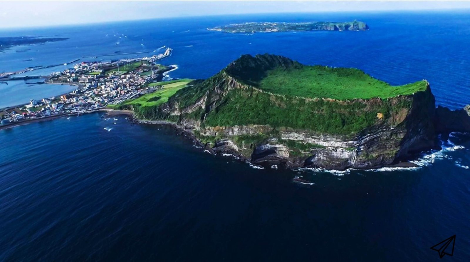 A view of the crater of Seongsan Ilchulbong from above