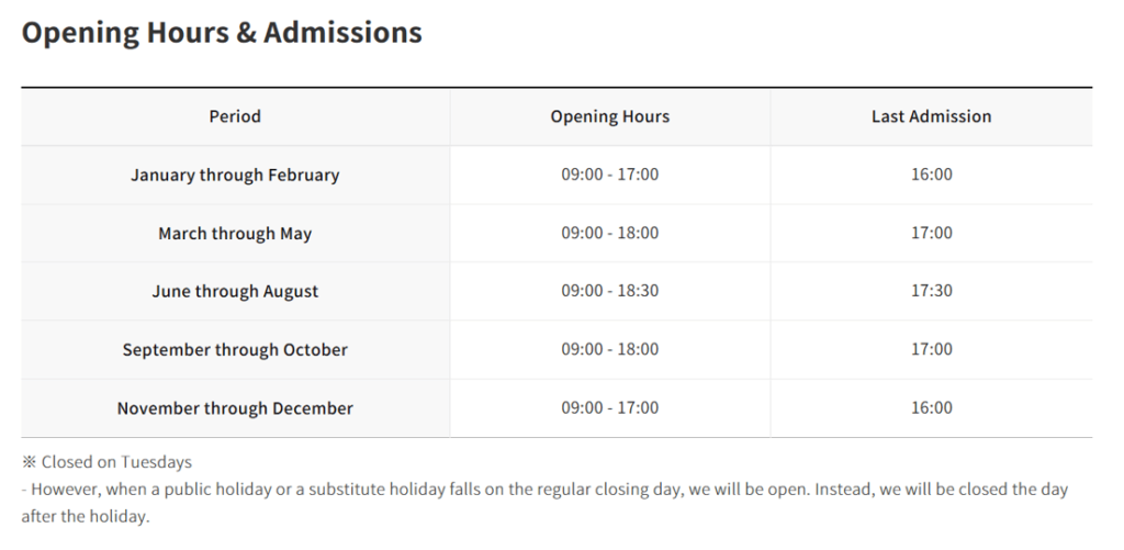 Gyeongbokgung Palace Admission Schedule
