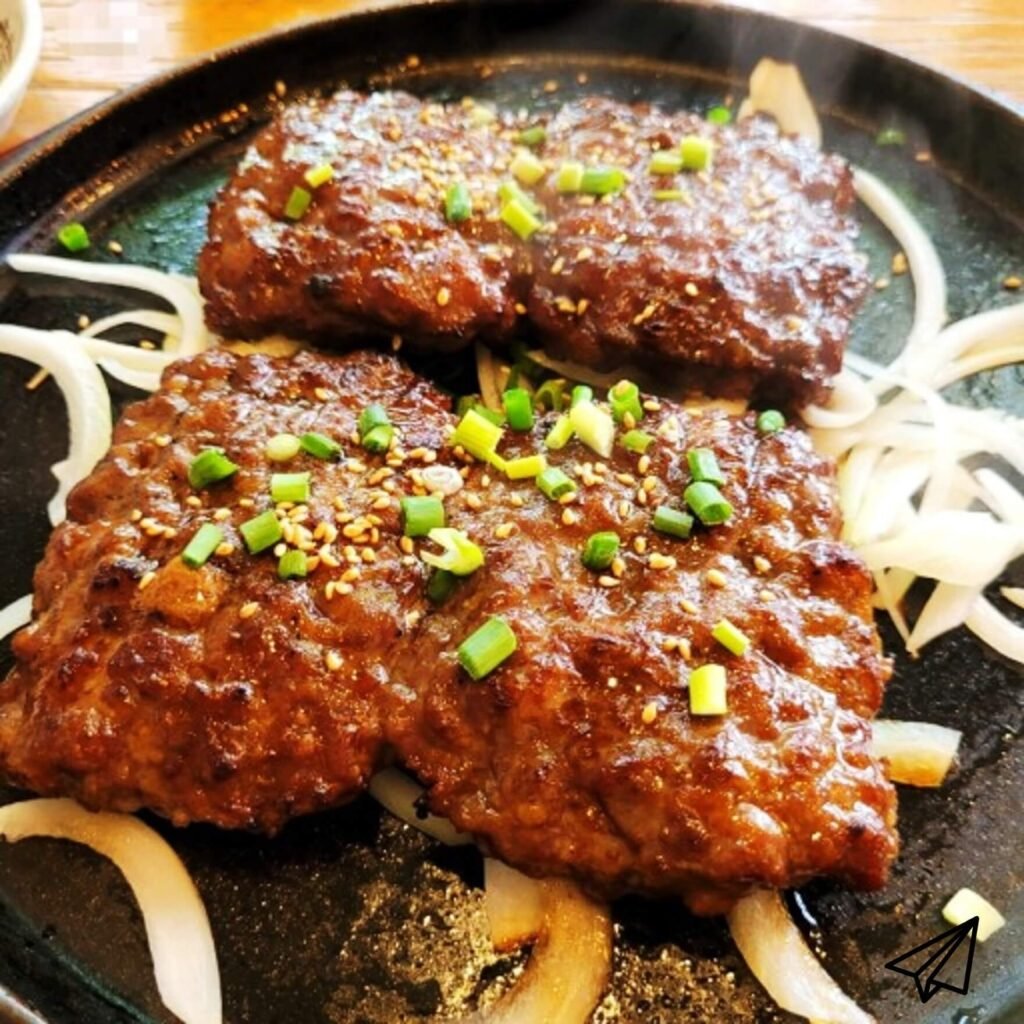 The tteokgalbi is well cooked on the grill and seasoned.